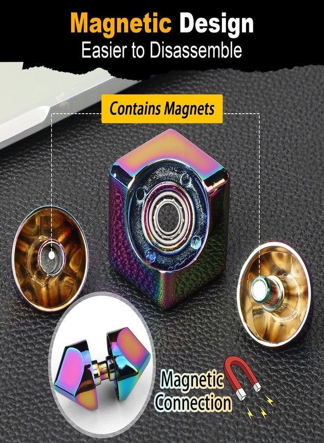 Dilabnba Infinity Cube Fidget Spinner Toy for Kid Adult, Metal EDC Fidget Block Figner Spinner 4 in 1 Focus Spinning Toy, Cool Sensory Desk Gadget Stress Relief Gift for Boy Girl Teen Men (Rainbow) - Image 5